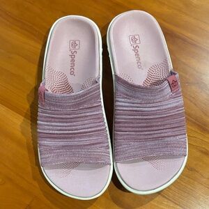 Women's Orthotic Spenco Pink Memory Foam Slide Sandals